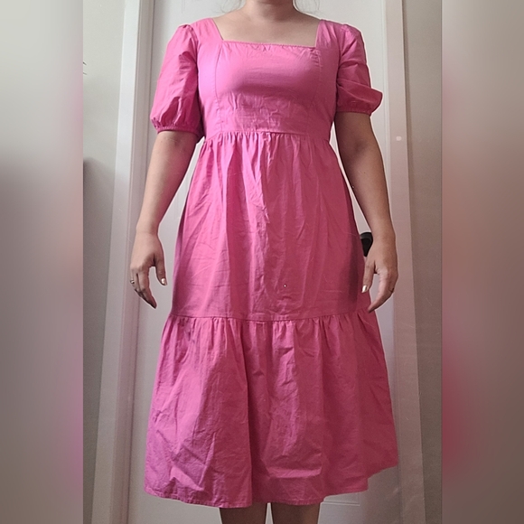 Japna pink midi with sleeves L - Picture 1 of 6